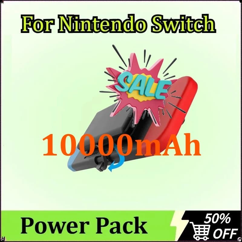 10000mAh Per Nintendo Switch Banca di potere portatile Clip posteriore Power Pack Telefono Tablet USB TypeC Custodia per batteria a ricarica rapida esterna
