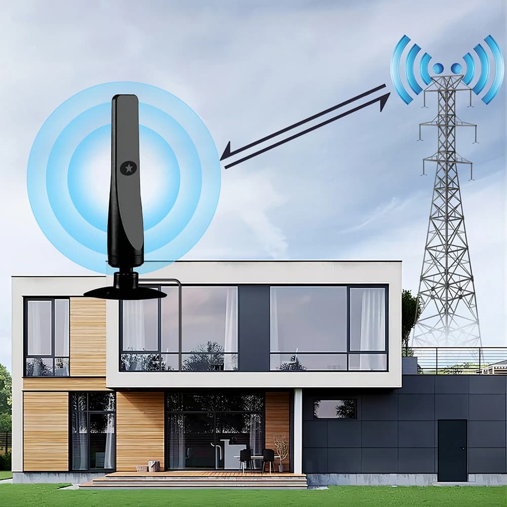 Antenna TV digitale con ripetitore di segnale Supporto antenna HD Antenna TV a ventosa 4K 1080P 25DBI Plug Play per Smart Digital TV