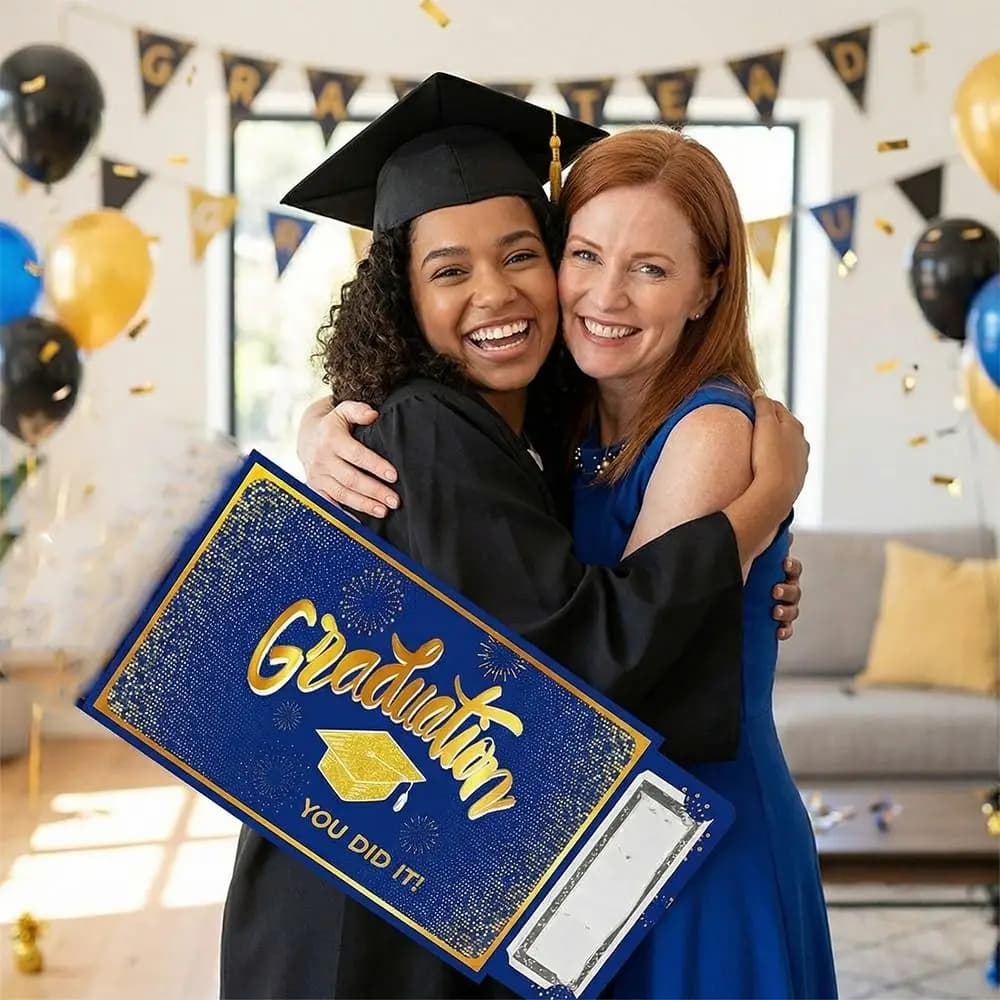 Buste Tradizionali per Soldi di Laurea, Buste Vuote Giganti per Contanti, Migliori Auguri per la Classe 2026, Confezione Regalo, Busta Rossa
