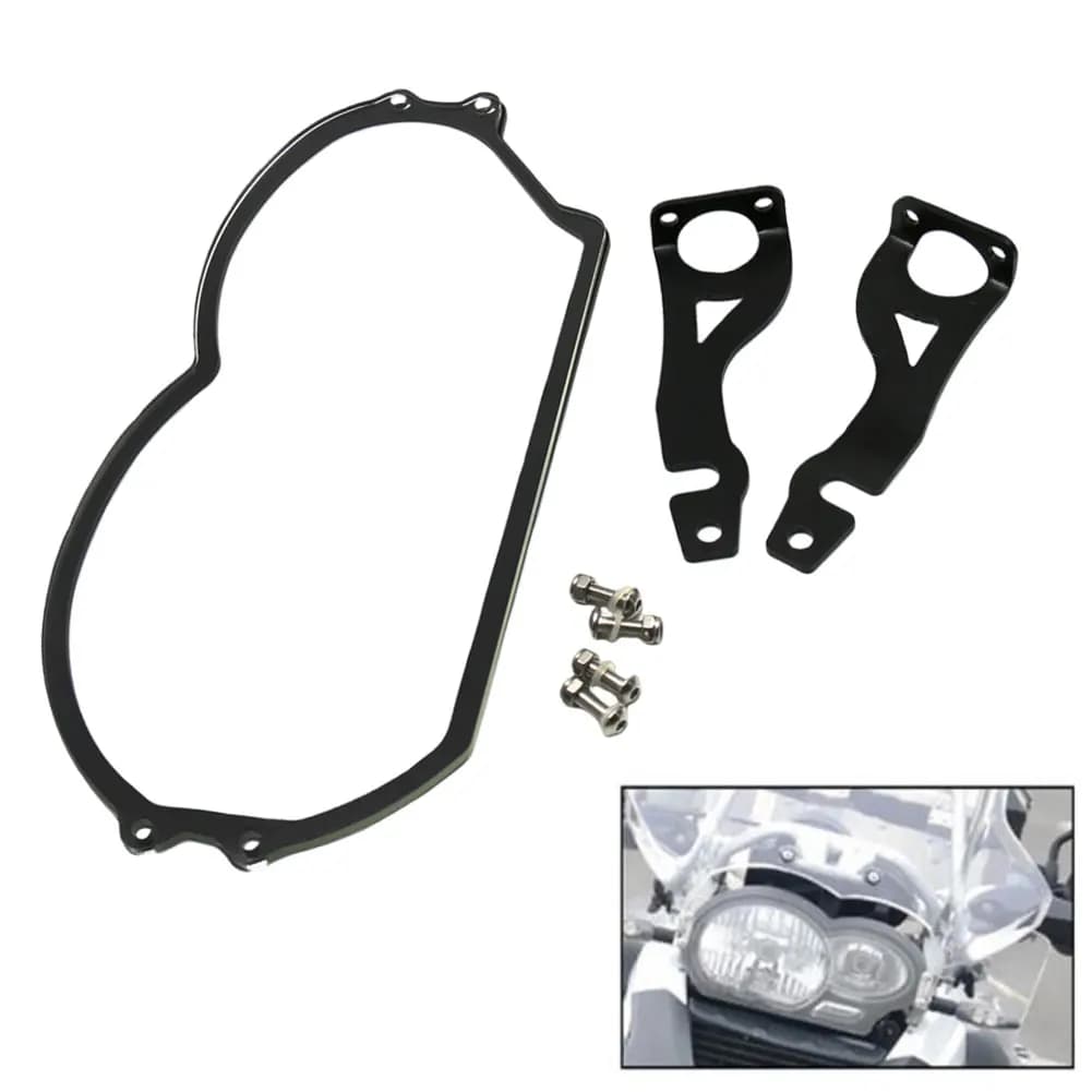 Protezione Faro Moto per BMW R1200GS 2005-2012, Copertura Protettiva in Metallo e Acrilico con Kit di Montaggio
