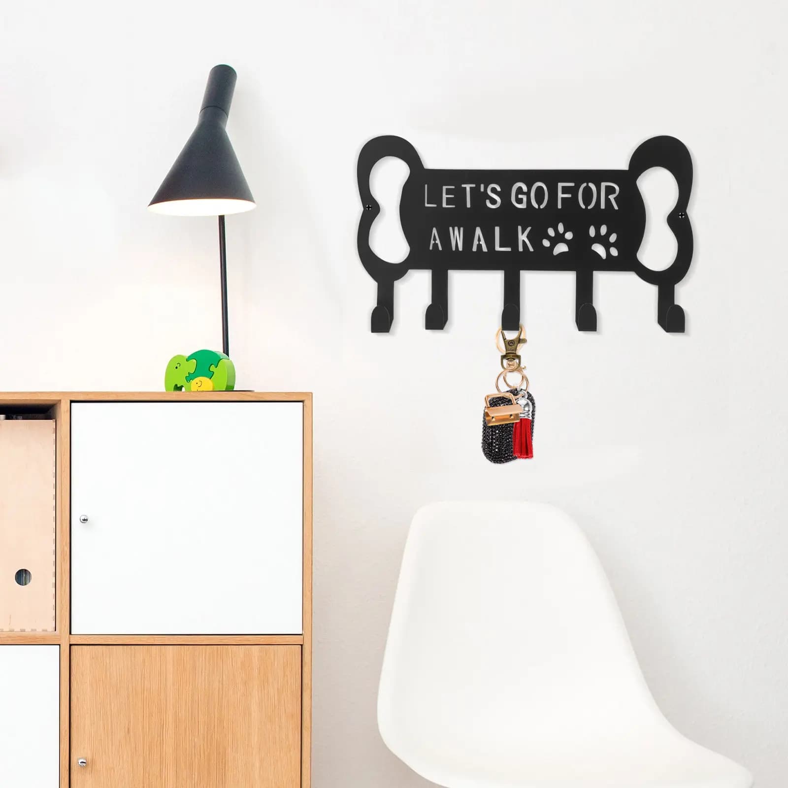 Creative Metal Coat Rack 5-Hooks Heavy Duty Wall Mounted Clothes Hat Hanger for Home Storage Living Room Bathroom Bedroom Key