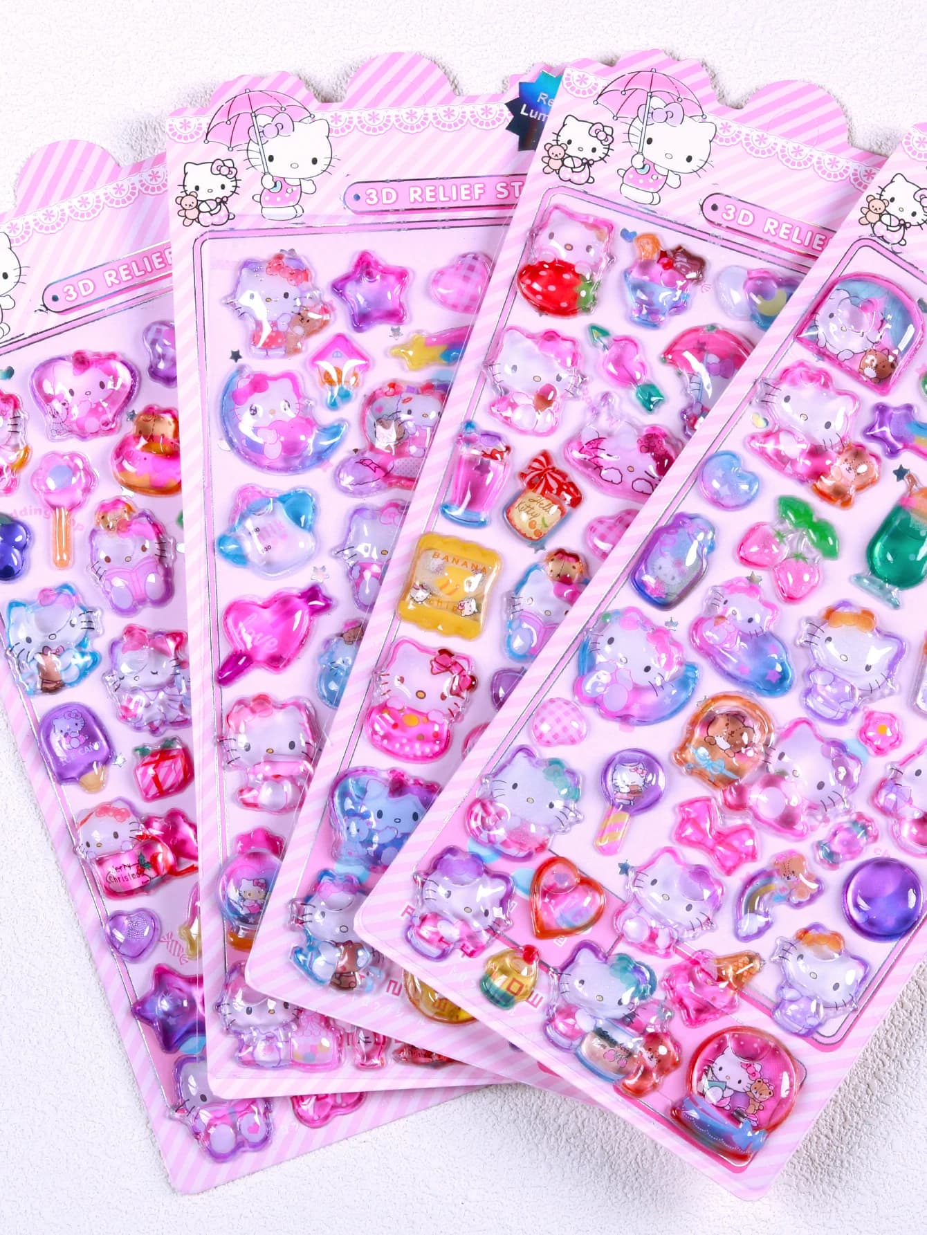 Adesivi 3D in rilievo con effetto acqua, con simpatici personaggi dei cartoni animati Sanrio, adatti per scrapbook, agende, diari, quaderni