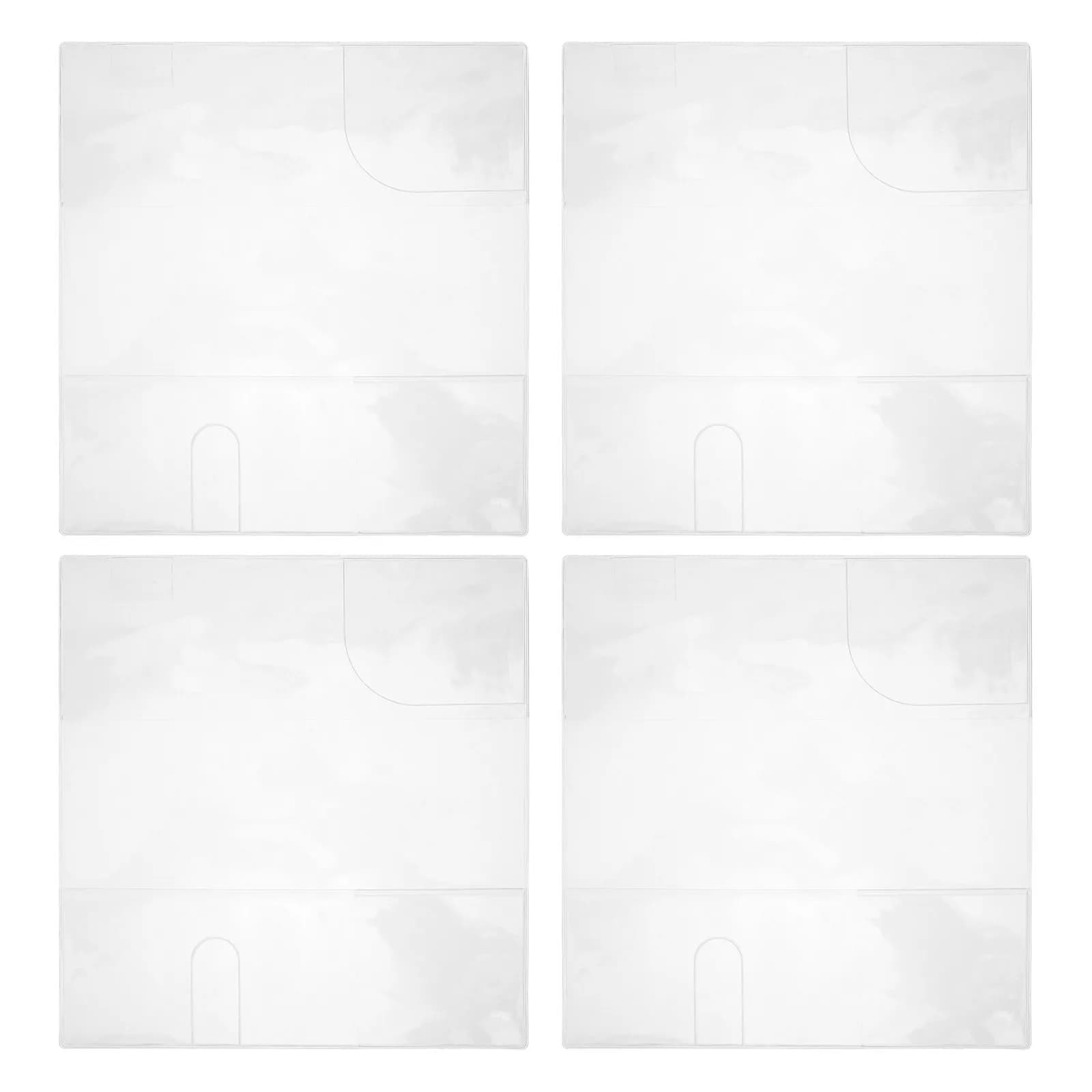 4Pcs Transparent Plastic Book Cover Sleeve - Clear PVC Notebook Protector for Hardback Hardcover Textbooks Journals Planners