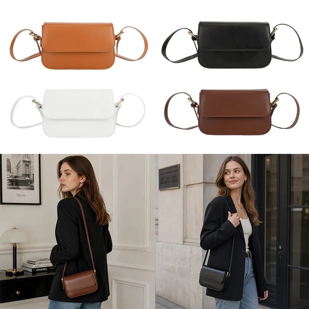 New Retro Saddle Bag Large Capacity PU Leather Messenger Bag Mobile Phone Wallet Square Shape Shoulder Bags Women Girls