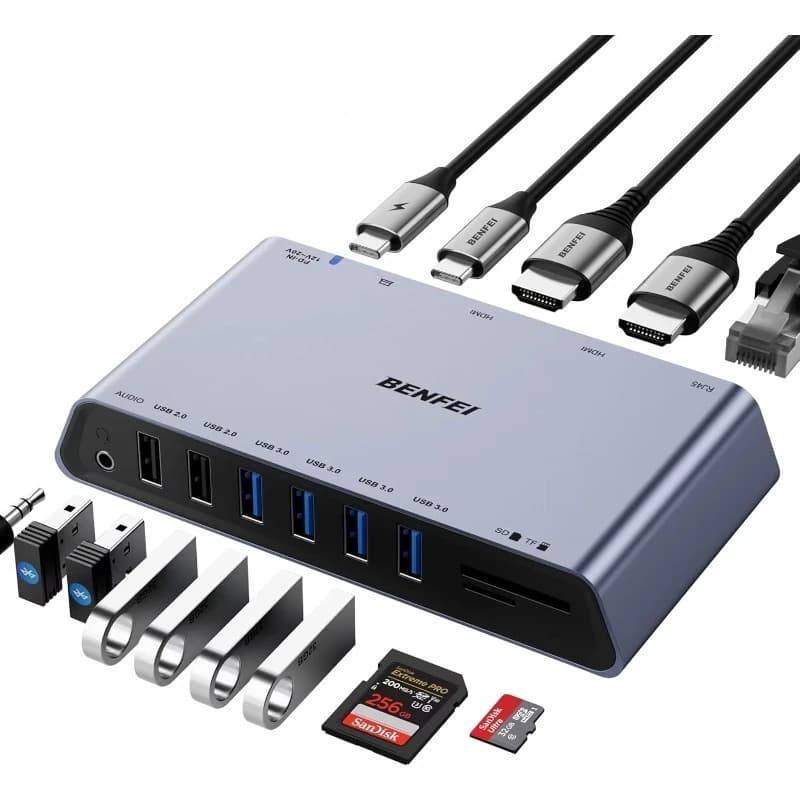 BENFEI DisplayLink Docking station universale USB 3.0 12 in 1