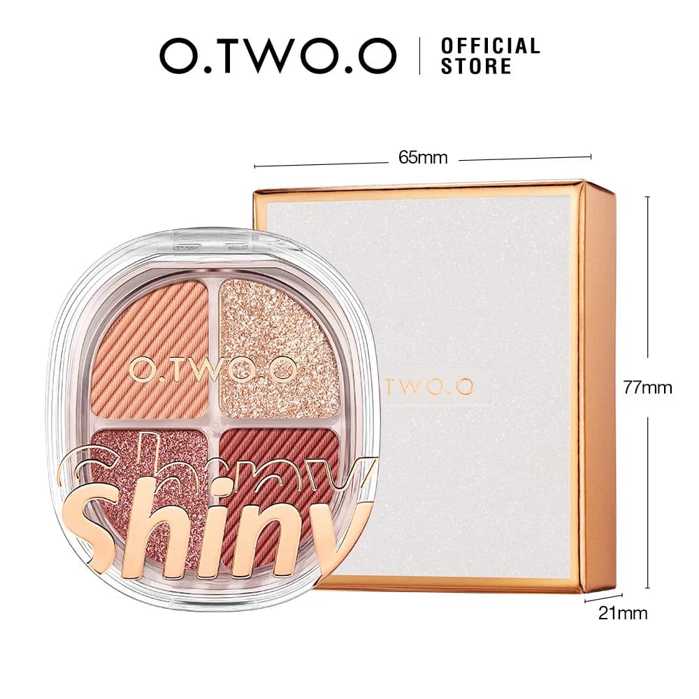 OTWOO SC073 Palette Ombretti 4 Colori Effetto Velluto Liscio Altamente Brillante Altamente Pigmentato Impermeabile Lunga Durata Trucco Occhi Offerta Speciale