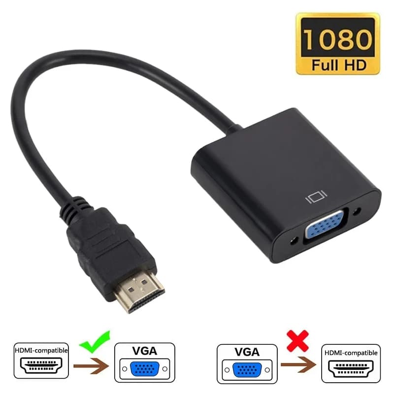 VGA Male Full HD 1080P compatible HDMI Converter Adapter from HDMI to VGA for TV Box Display PC Laptop Projector
