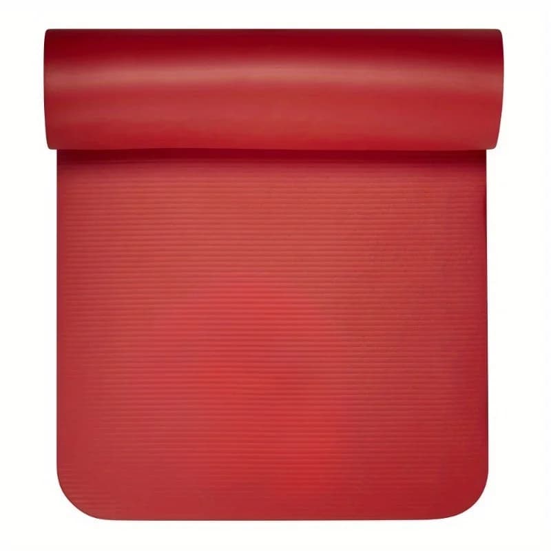 Fitness yoga mat, red, multipurpose, 72" x 24", Helps maintain comfort during exercises on the floor, with straps