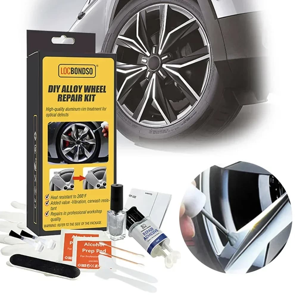 Aluminum Alloy Car Wheel Repair Kit Set of Repair Tools for Wheels Car Washable Wheels Set of Scratching Tools Accessories for Hoop Care