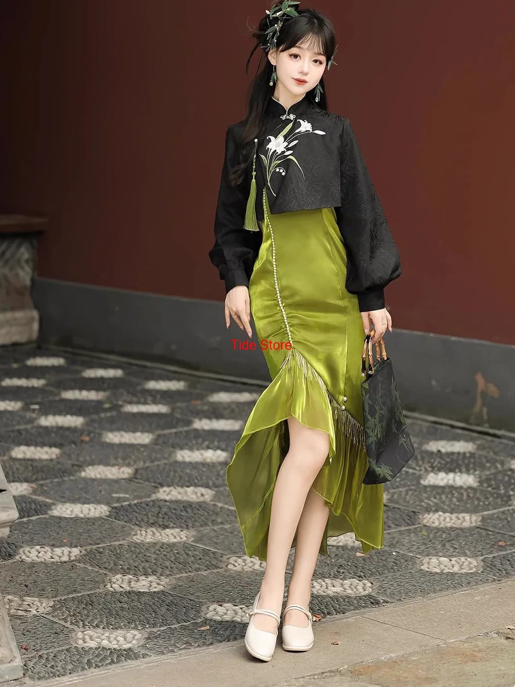 Gilded Lily Improved Hanfu Women's Dress Coat Daily New Chinese Style Strap Dress Han Elements Elegant Party Dresses