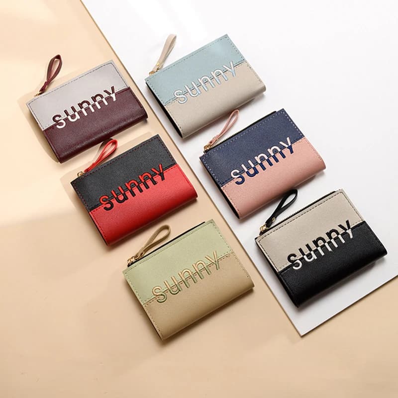 Portamonete da donna in pelle giapponese, portafoglio versatile con lettere semplici, mini borsa a mano di lusso nuova di zecca per ragazza