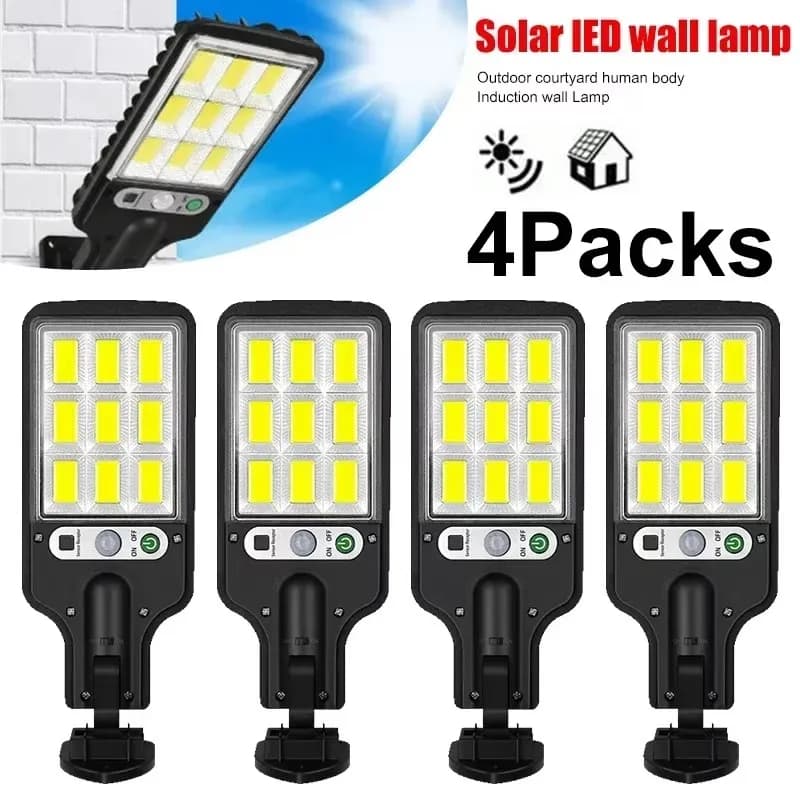 Solar Street Lights Outdoor 108COB LED Solar Wall Lamp With 3 Lighting Mode Motion Sensor Security for Garden Patio Path Yard