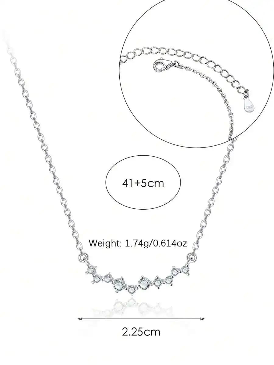 Elegante collana con pendente a stella in argento sterling 925 con zirconi per adulti