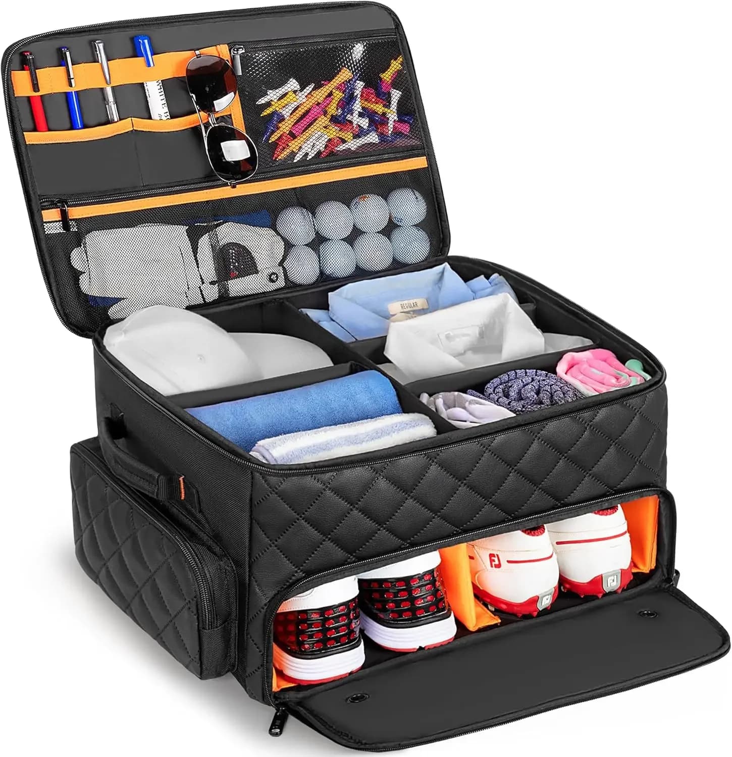 Golf Trunk Organizer Two Layer Storage Compartment Ventilated Shoes Car Accessories