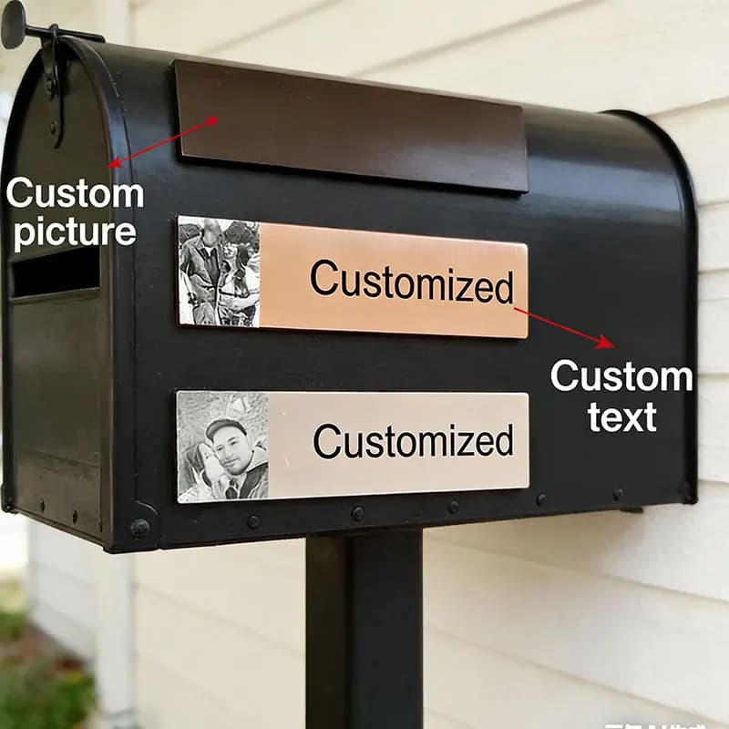 Custom Stainless Steel Plate for Postal Box, Laser Engraving, Custom Decorative Stickers, Durable and Easy to Install, Postal Box Name and ID Label