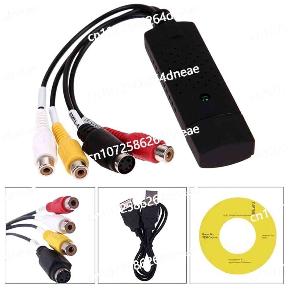 Convertitore USB 2.0 da VHS a DVD, 100 pezzi, per convertire video analogici in formato digitale, scheda di acquisizione audio video DVD VHS, adattatore per PC