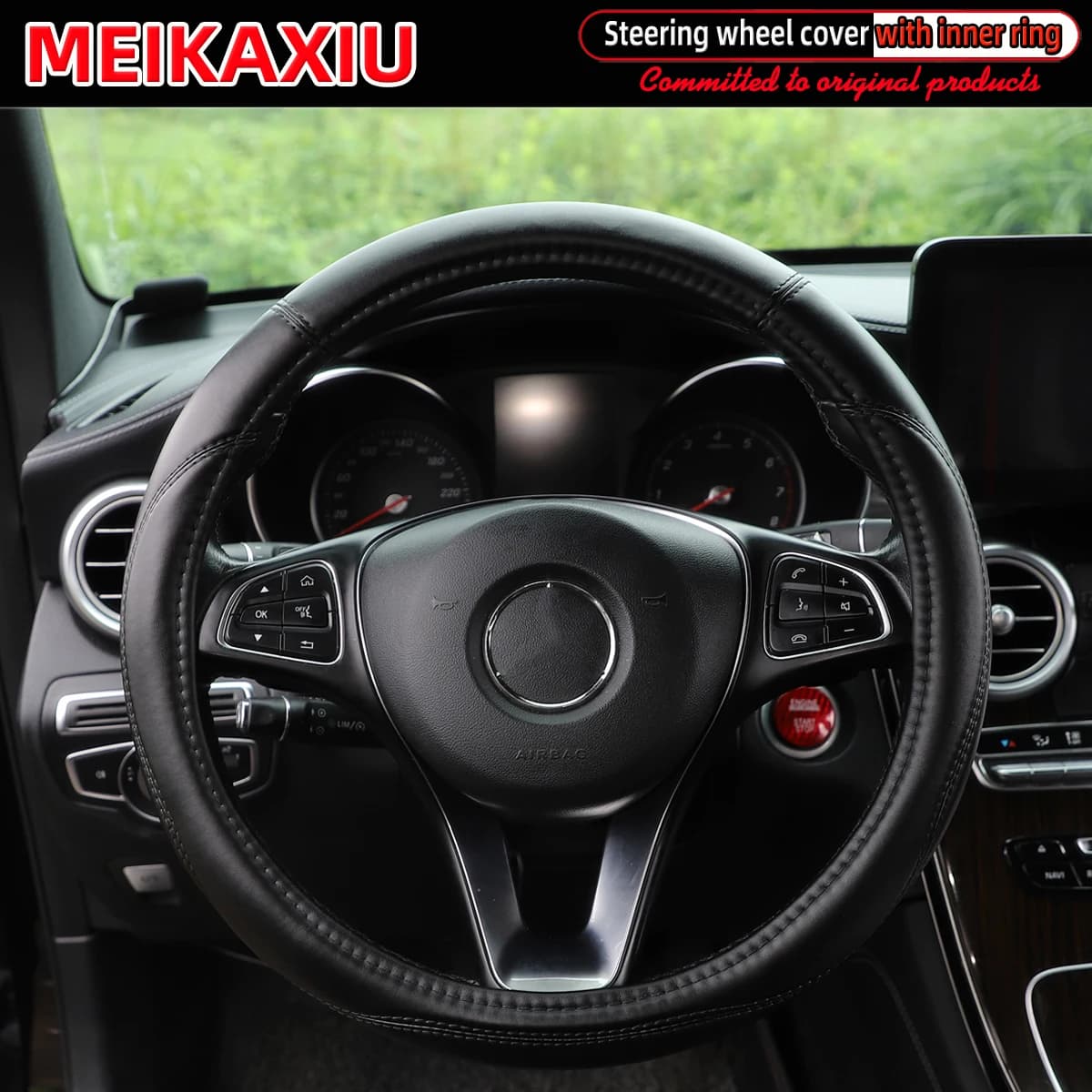 Universal folding PU soft leather cover Internal ring matched with car color 36 cm to 38 cm in diameter