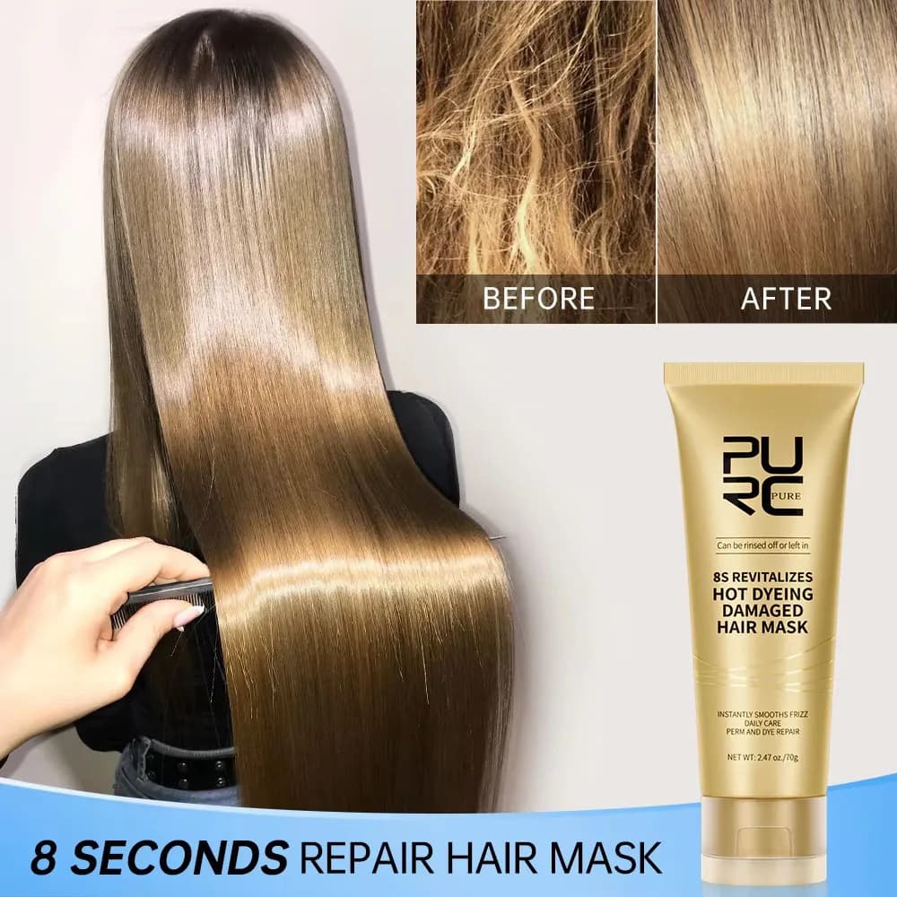 Mask for Magic Hair 8 Seconds, Cheratine Professional Treatment for Damaged Hair and Crespi, Smooth Cream and Softener