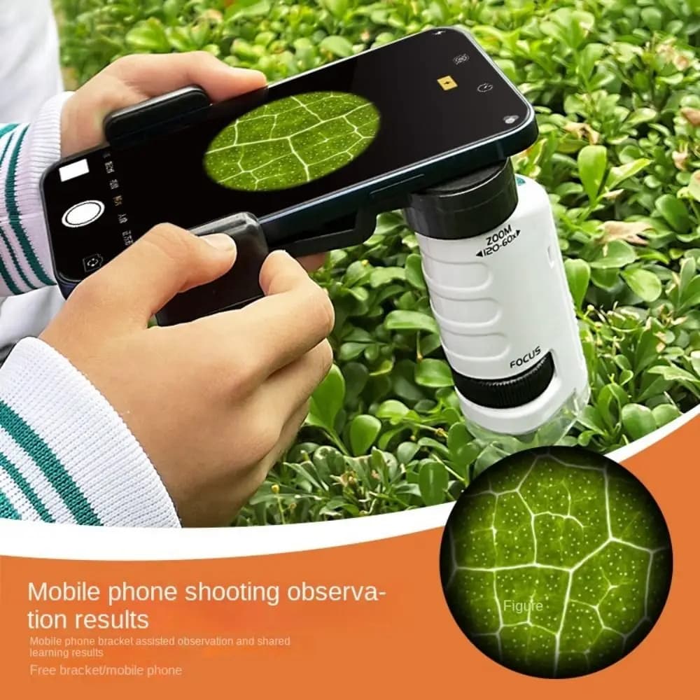 Equipment Science Science Experiment Microscope Children's Microscope Hand-held Microscope 60-120x Magnifying Glass