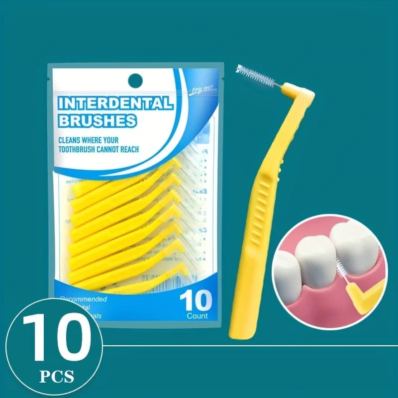 10 pcs/set Interdental oral toothbrush in the form of L Push-Pull oral hygiene teeth whitening dental tooth Pick tooth orthodontic tooth