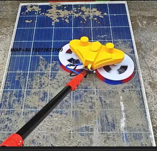 Multifit Solar Panel Cleaning Brush Kit with 12m Carbon Fiber Telescope Pole Electric Rotary Brush for Solar PV Cleaning Machine