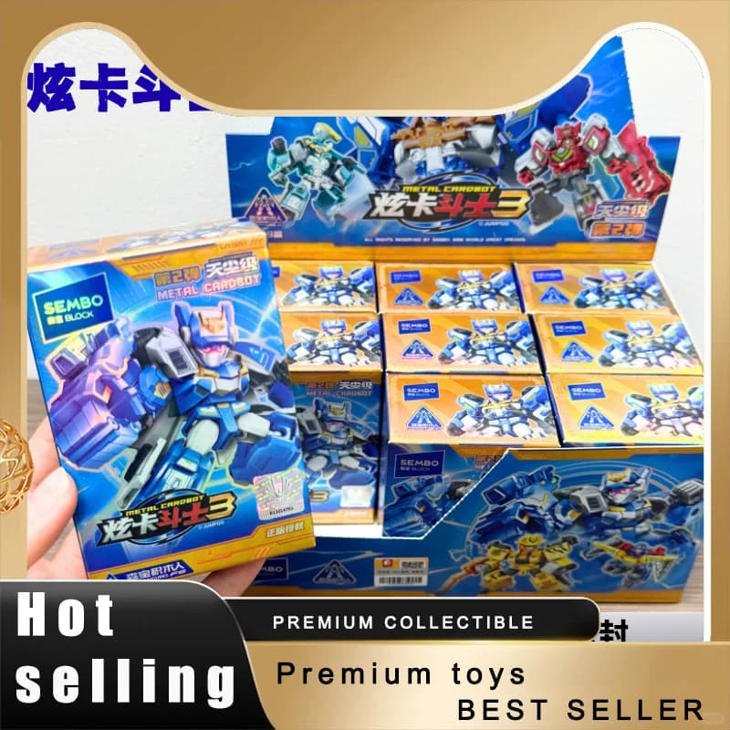 Shining Blue Thunder King SEMBO Building Blocks Model Xuan Card Fighter 3 Tianchen-Class Series 2 Blind Box Action Figure