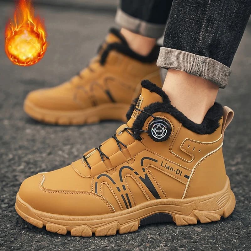 Nuovo stile invernale con scarpe alte da uomo in cotone felpate e ispessite, versatili e calde stivali da neve da uomo