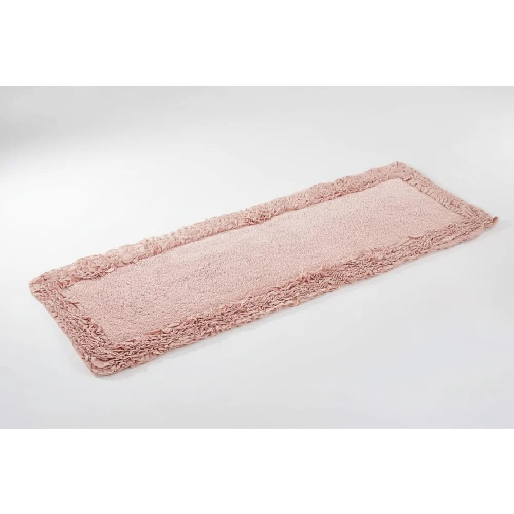Tappetino da bagno in cotone extra morbido 20x60 antiscivolo, assorbente d'acqua, bordo peloso, rosa, per vasca da bagno