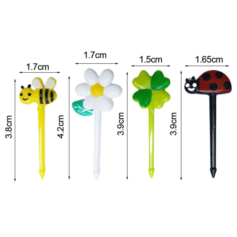 8 pezzi simpatico cartone animato api forchette da frutta bambino plastica per uso domestico snack dessert frutta secca torta forchette accessori Bento