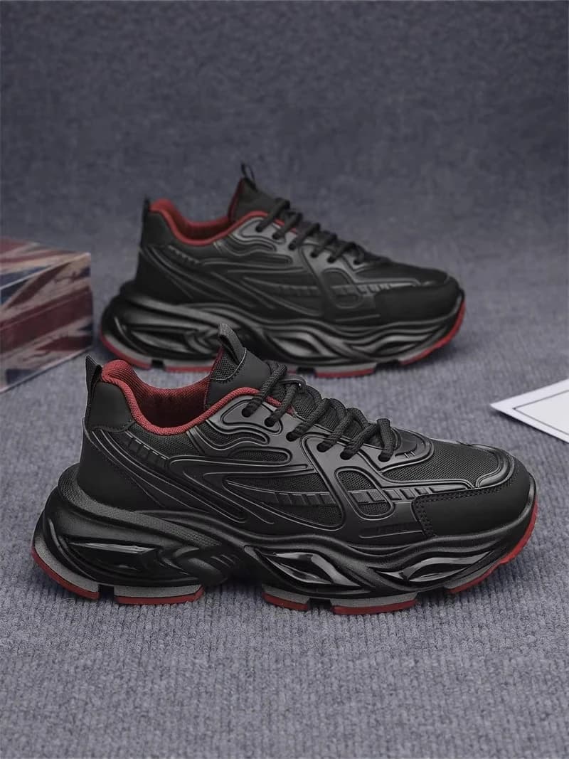 Black Knight Men's Running Shoes 2026 New Summer Air Cushion Shock Absorption Sports Shoes Thick Bottom Heightening Dad Shoes