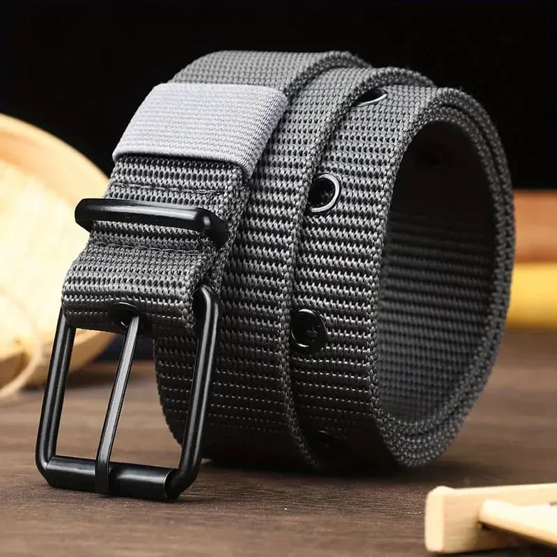 1 Piece Heavy Duty Nylon Canvas Men's Belt - Durable tactical work belt with elegant quick release tip buckle for everyday use