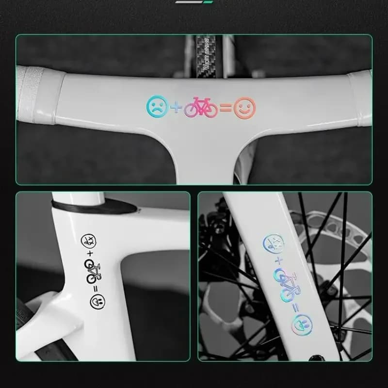 4pcs Happy Face Bike Sticker Smiley Decal For MTB Road Bicycle Helmet Car Motorcycle Waterproof Christmas Gift Decoration