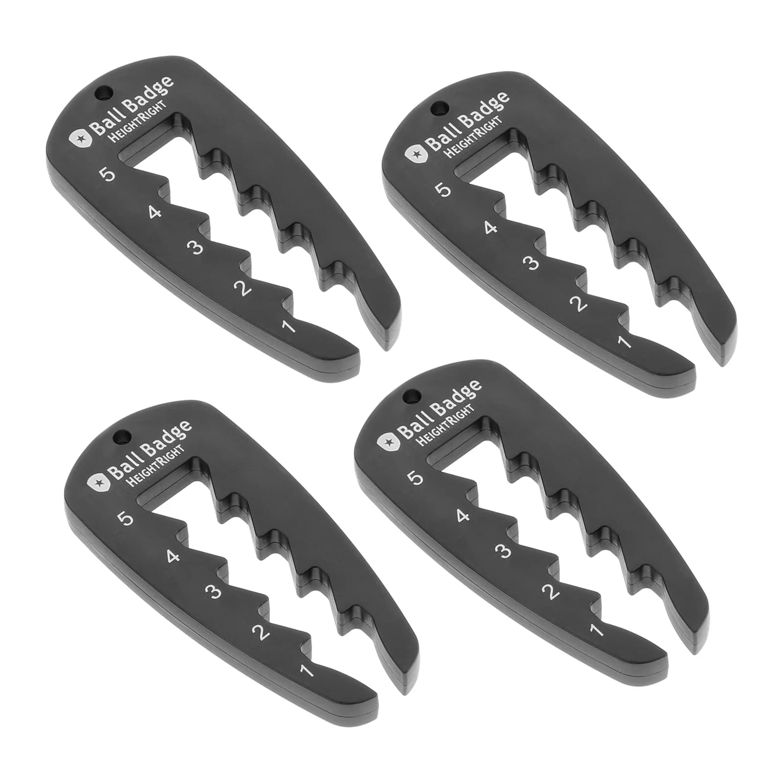 Strumento di altezza per tee da golf regolabile da 4 pezzi Regolatore a 5 impostazioni Supporto per tee da golf di precisione in plastica Setter di altezza per altalene coistenze