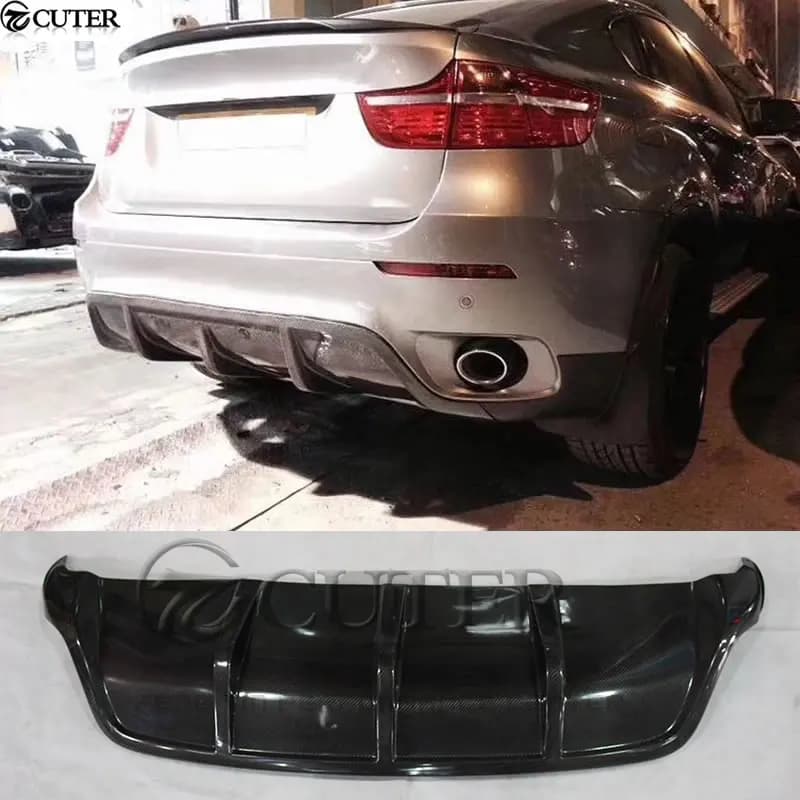 E71 X6 X6m Carbon Fiber Rear Bumper Diffuser Splitter for Bmw E71 X6m 2008-2014