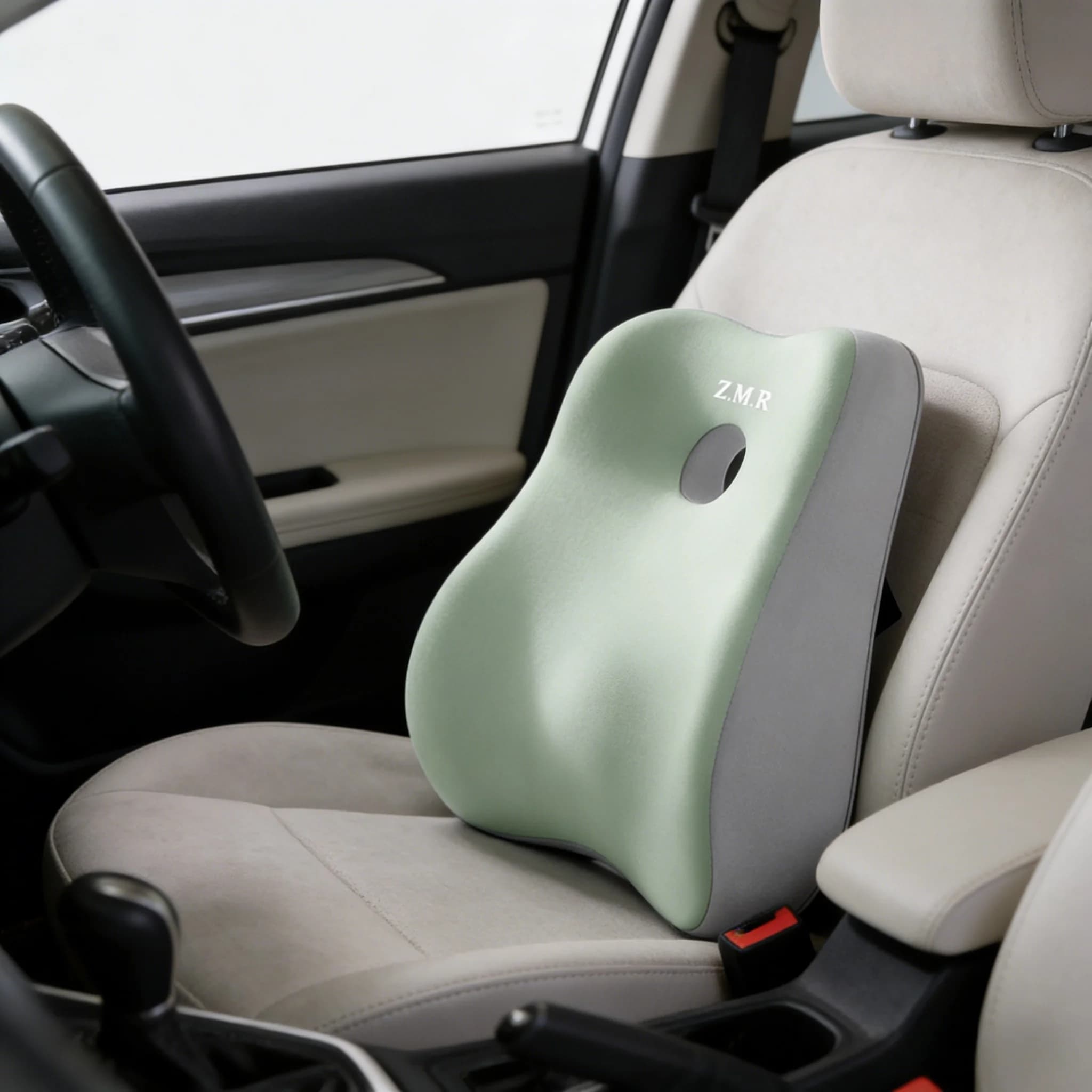Cuscino Lombare Ergonomico in Memory Foam per Auto, Supporto 3D per Guidare e Sedersi per Lunghe Ore Senza Fatica