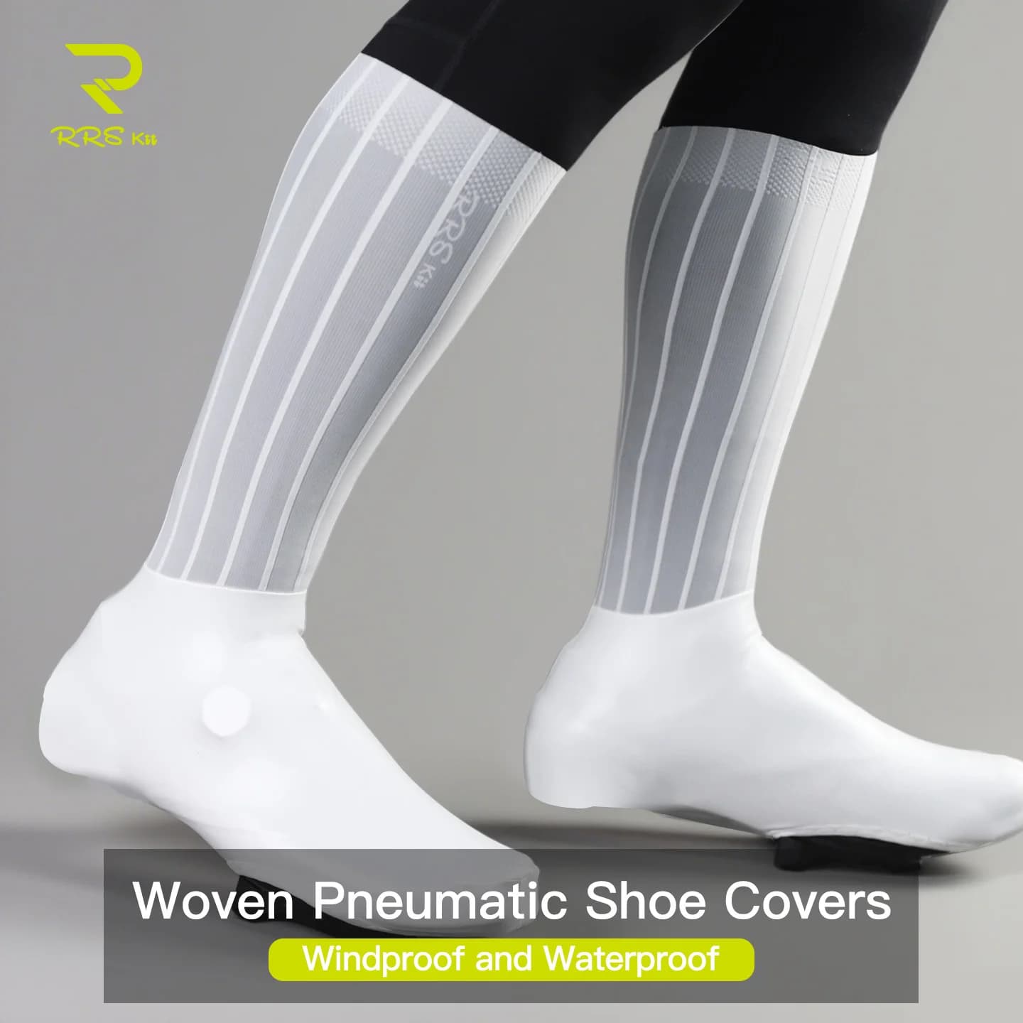 RRSkit Cycling Shoe Covers in Pneumatic Fabric, TPU Anti-slip, Waterproof and Windproof, Aerodynamic Cycling Shoe Covers