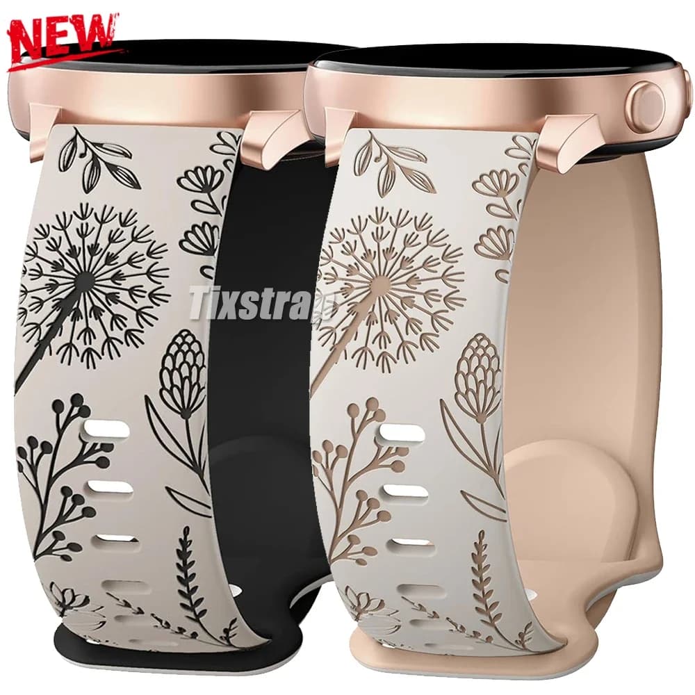 Cinturino in silicone per Samsung Galaxy Watch 20mm 7/6/5/4 44 40mm 5 Pro 45 W-Tone Dandelion Band per correa Galaxy Watch 6 4 classic