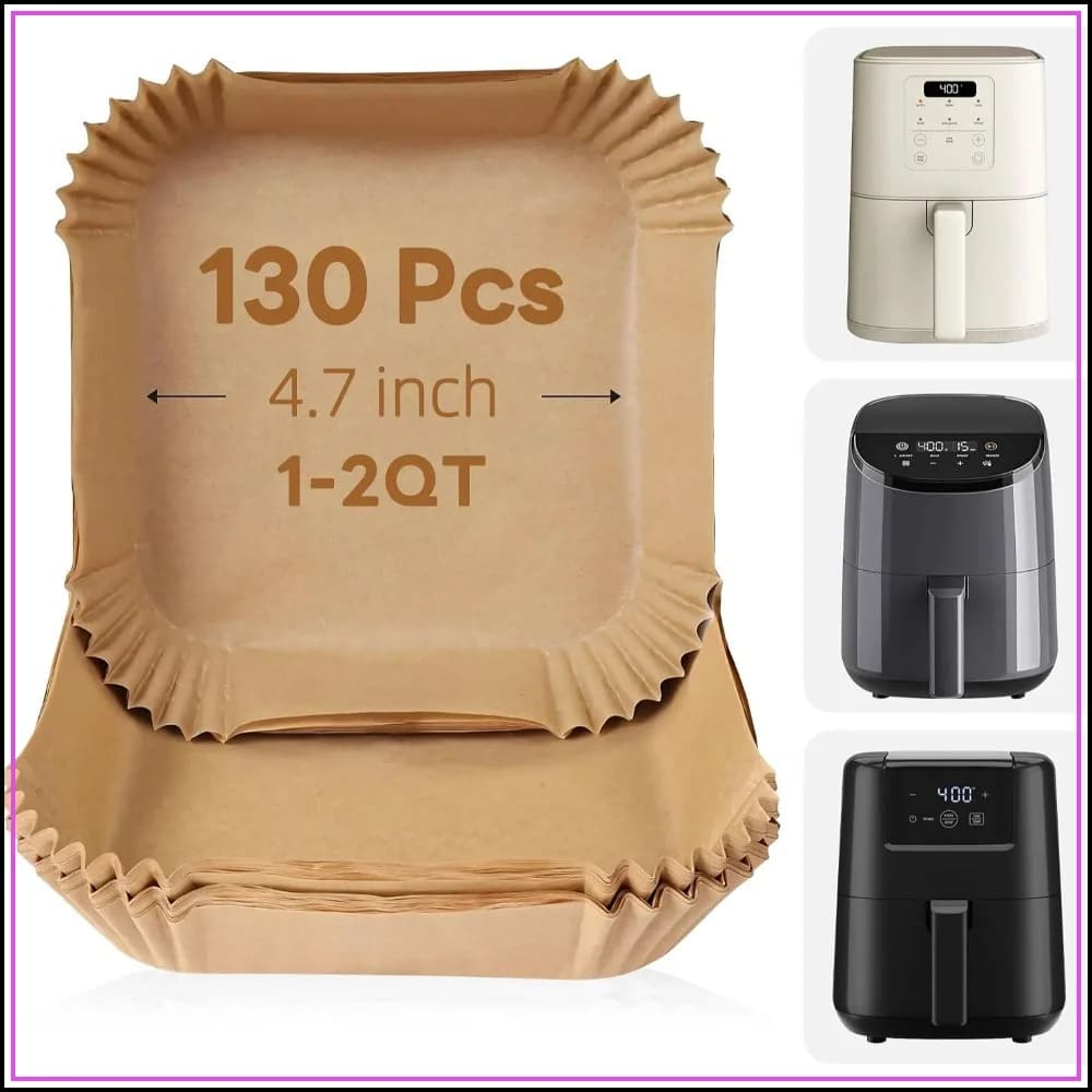 Disposable Mini Air Fryer Liners 2 Qt, Parchment Paper Baking Sheets for Small Air Fryers