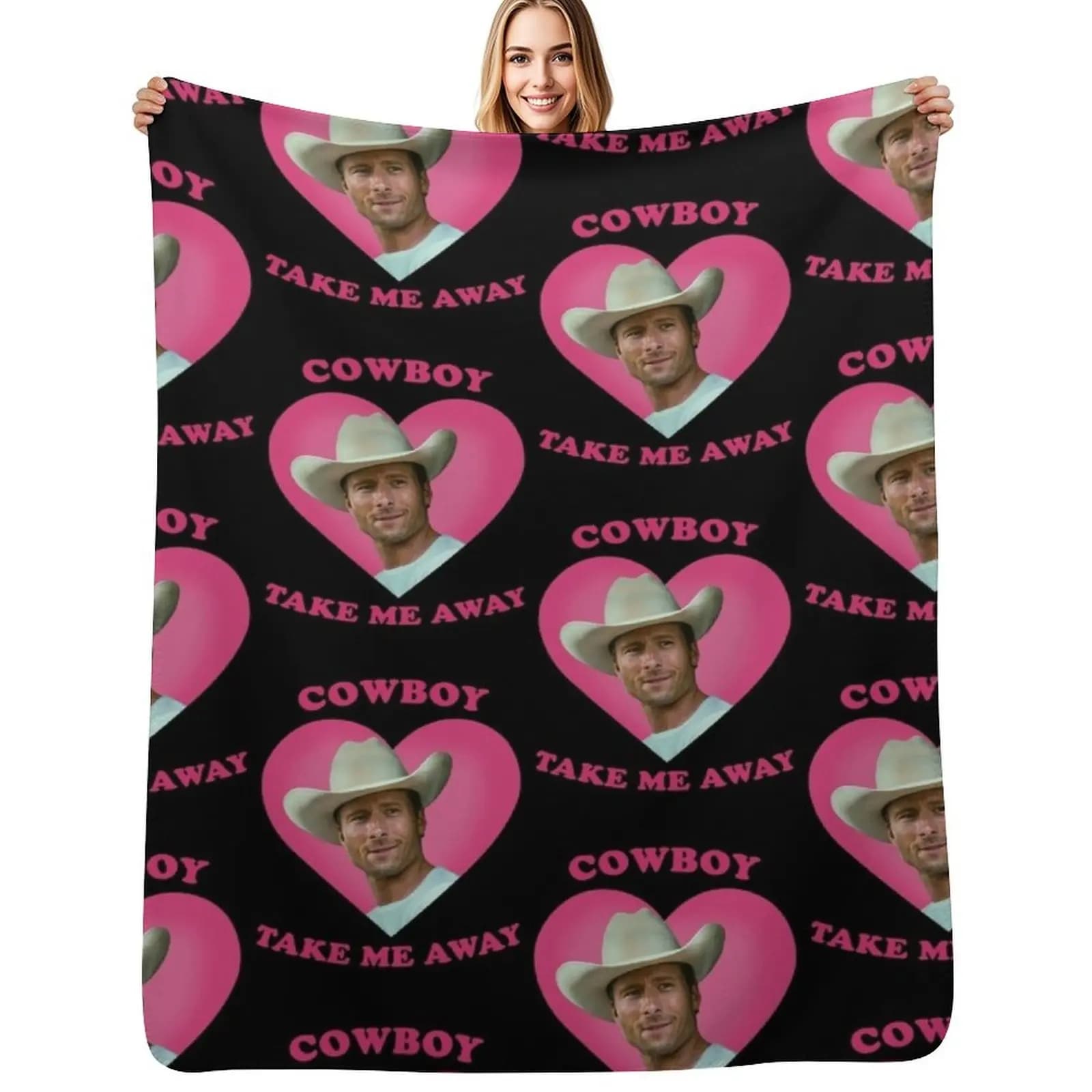 Glen Powell Cowboy Take Me Away Throw Blanket Sleeping Bag Bed covers Quilt warm for winter Retros Heavy Blankets