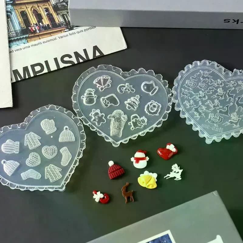 Christmas Snowman Christmas Tree 3d Nail Print Gingerbread Man Nail Decorations DIY Design Silicone Nail Art Print