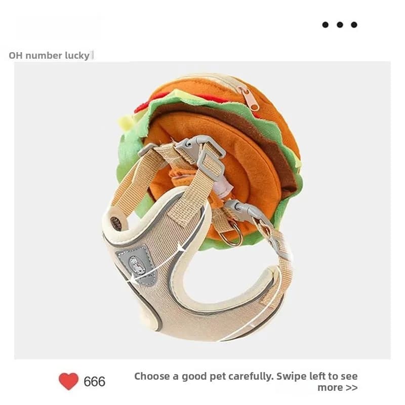 Adorable 3D Dog Leash Backpack Vest Style Small Dog Harness Prevent Escape Dog Walking Rope Outdoors Pet Supplies