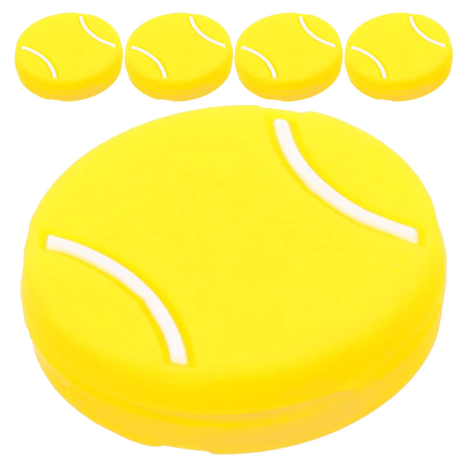 5 Pezzi Antivibranti per Racchetta da Tennis in Silicone a Forma di Cartone Animato, Ammortizzatori di Vibrazioni per Tennis, Accessori Antivibranti in Silicone per Racchetta