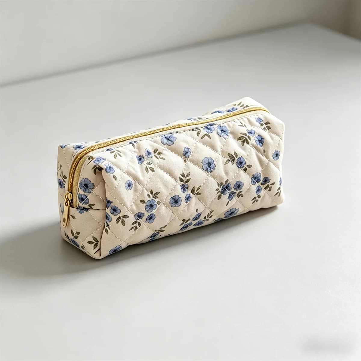 Borsa per il trucco trapuntata vintage, adatta per pennelli, matite e accessori da viaggio, adatta per donne e ragazze