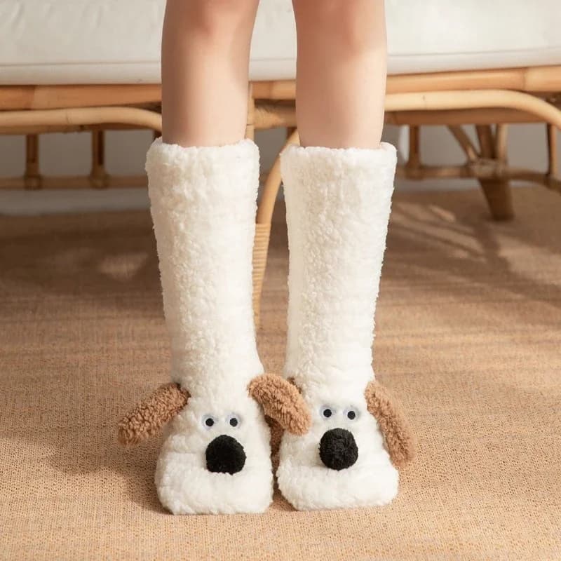 New Snow Socks for Dogs Floor Socks Adult Night Socks for Cartoons Winter Socks Mat Slippers Socks for Couples Christmas Gif