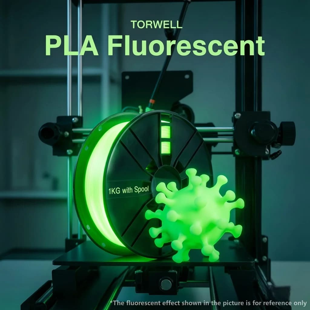 Torwell PLA Glow 1KG Fluorescent 3D Printers Filaments with Reusable Spool for Bambulab Creality A1 K2 Multi Colors