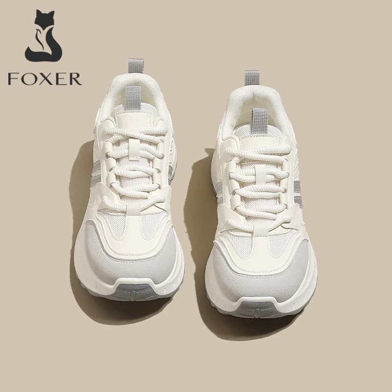 FOXER Women Sneakers 2026 New Casual Mesh Breathable Shoes Footwear Ladies Vulcanize Shoes Sport Shoes