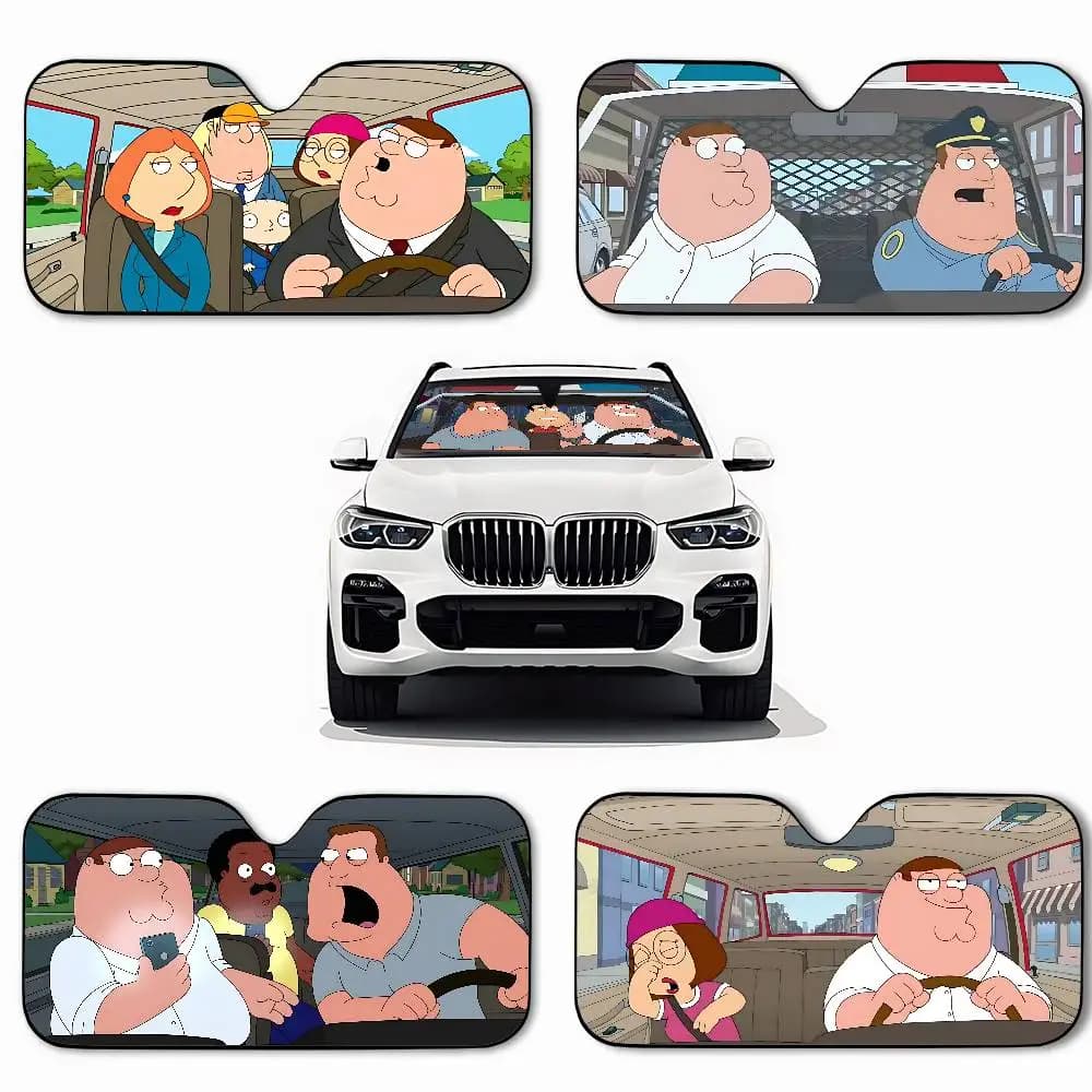 Parasole Divertente per Auto 'I Love L-FamilyS G-Guy', Pieghevole, Protezione UV per Parabrezza Anteriore