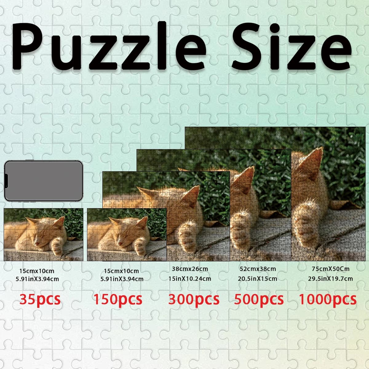 35/300/500pcs cat Cartoon Custom Poster Custom Puzzles in Photos Customizable Photo For Baby Toy Love Gift
