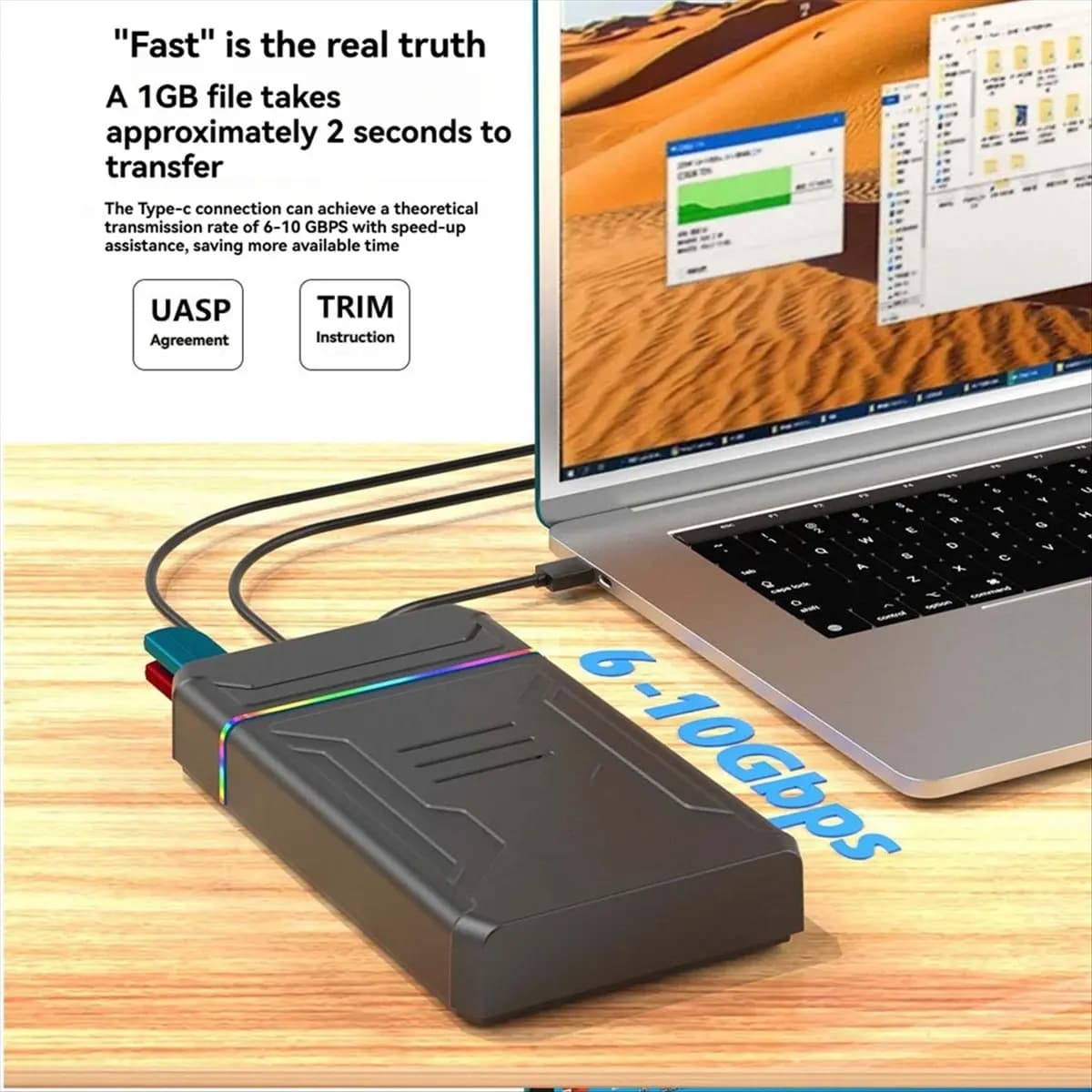 goodidea Case per HDD da 2.5/3.5 Pollici e SSD M.2 NVME, Box Esterno Portatile USB 3.0 per Disco Rigido, Doppio Slot, Spina USA