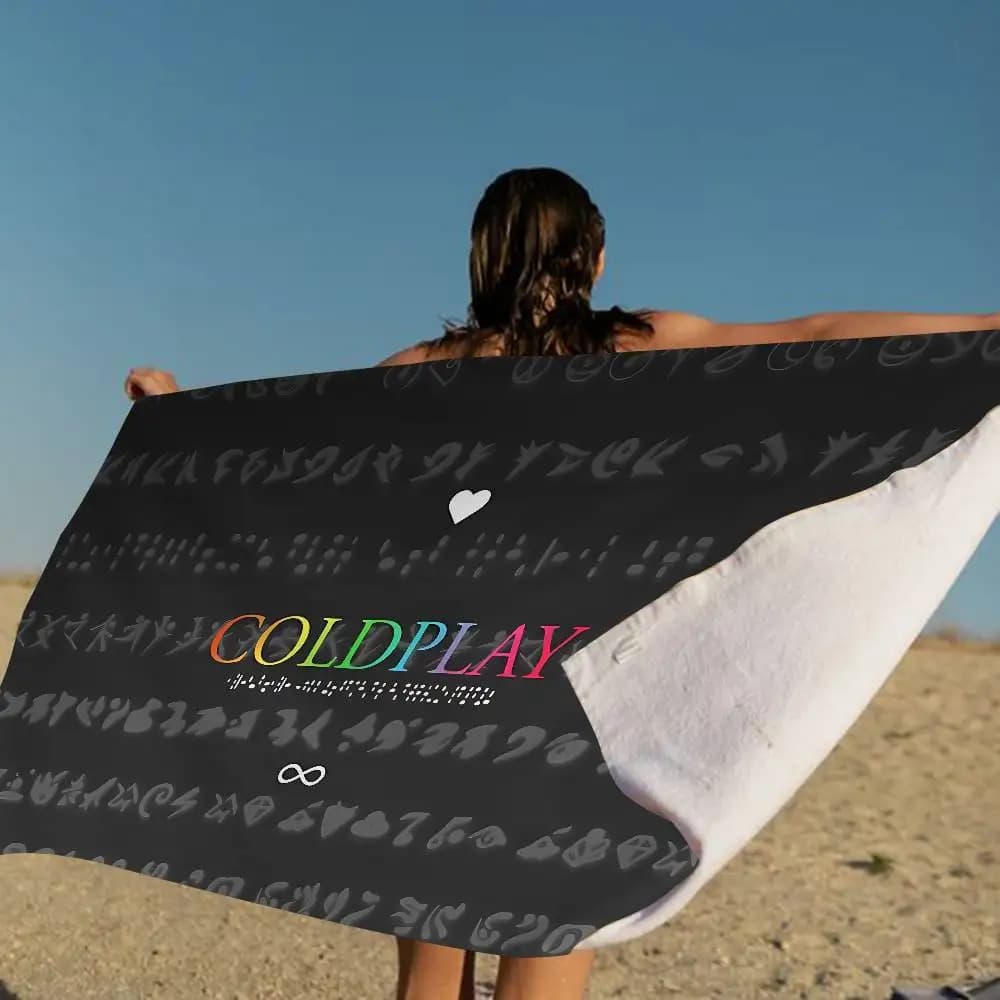 Asciugamano da bagno Band C-Coldplay Anime Beach, morbido e assorbente, regalo per bambini, per viaggi, campeggio, palestra